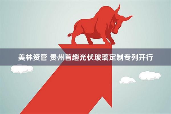 美林资管 贵州首趟光伏玻璃定制专列开行
