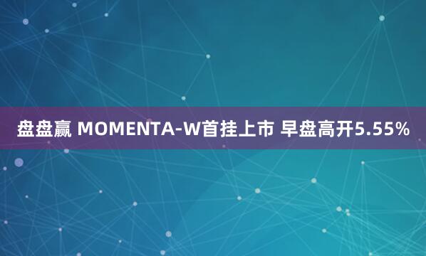 盘盘赢 MOMENTA-W首挂上市 早盘高开5.55%